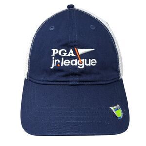 PGA Jr. League Snapback Trucker Hat Blue One Size Adjustable Mesh Back Garb